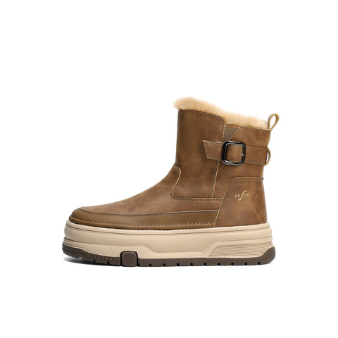 森达雪地靴女2025冬新舒适保暖户外厚底休闲短靴WP060DD5