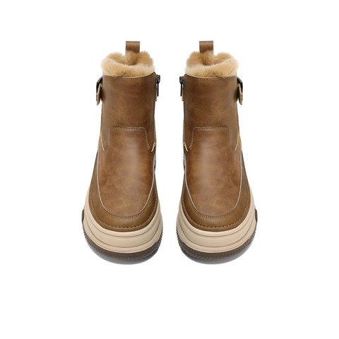 森达雪地靴女2025冬新舒适保暖户外厚底休闲短靴WP060DD5