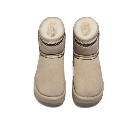 森达雪地靴女2025冬新商场同款户外保暖厚底休闲短靴XTE01DD5