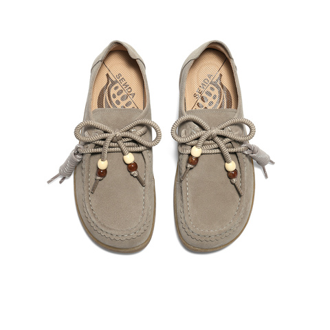 森达袋鼠鞋女款2025秋季新款舒适平底可可简约休闲鞋4URC9CM5