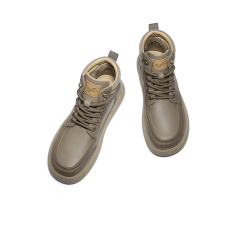 森达工装靴男2025冬新商场同款户外徒步厚底休闲短靴1ZH01DD5