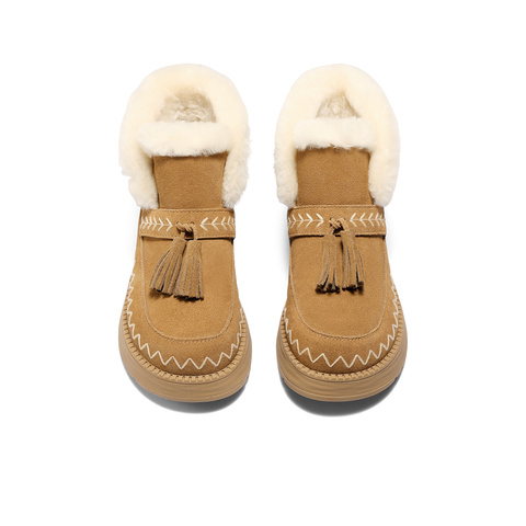 森达雪地靴女2025冬季新款流苏甜美保暖厚底雪地靴ZTI52DD5