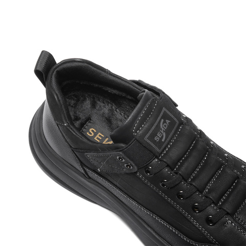 森达休闲靴男2025冬季新款商场同款运动风厚底短靴1ZS01DD5