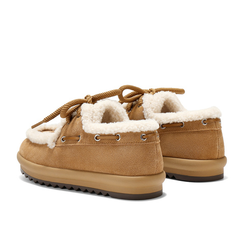 森达毛毛鞋女2025冬季新款户外保暖厚底休闲鞋WP032DM5