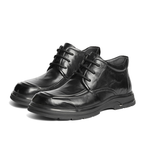 森达皮靴男2025冬季新款商场同款时尚真皮休闲短靴DB007DD5