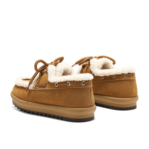 森达毛毛鞋女2025冬季新款户外保暖厚底休闲鞋WP032DM5