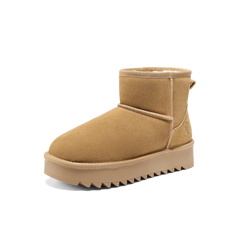 森达雪地靴女2025冬季新款舒适保暖东北休闲短靴ZTI57DD5