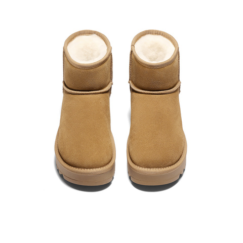 森达雪地靴女2025冬季新款舒适保暖东北休闲短靴ZTI57DD5