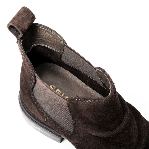 森达切尔西靴女2025冬新潮流褶皱休闲粗跟短靴ZTI39DD5