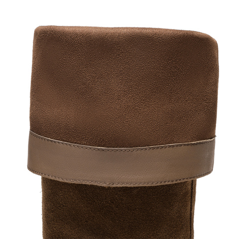 森达骑士靴女2025冬新气质显瘦小金豆粗跟长靴ZTI76DG5