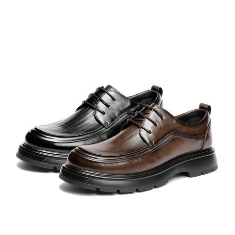 森达休闲皮鞋男2025冬新商场同款时尚商务休闲鞋2DN01DM5