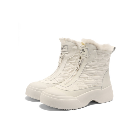 森达雪地靴女2025冬季新款舒适保暖厚底休闲短靴WP053DD5