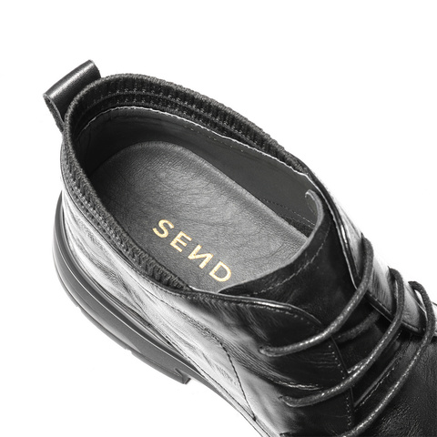 森达皮靴男2025冬季新款时尚简约高帮休闲皮鞋VD003DD5