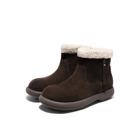 森达雪地靴女2025冬新商场同款舒适保暖户外短靴XSM01DD5