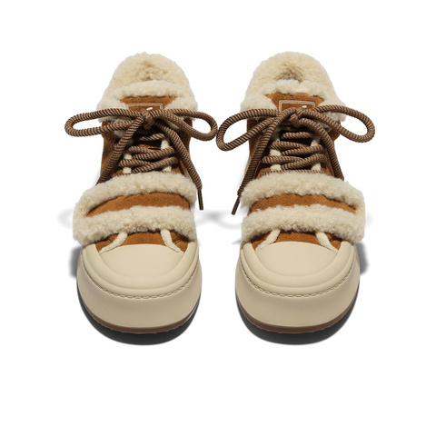 森达毛毛鞋女2025冬季新款户外保暖毛绒休闲短靴XUU01DD5