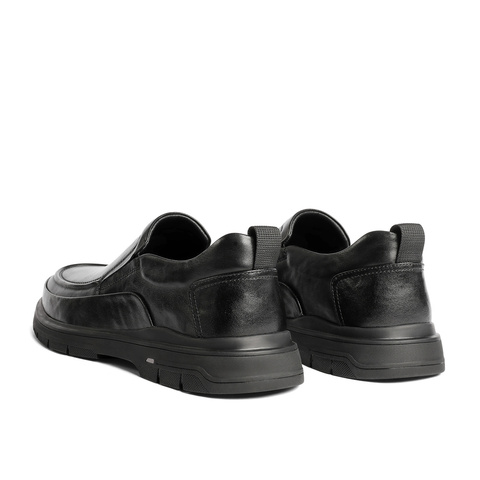 森达休闲皮鞋男2025冬新商场同款简约一脚蹬商务皮鞋K6P01DM5