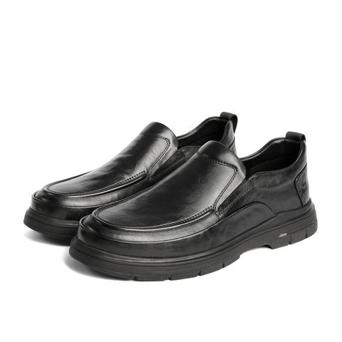 森达休闲皮鞋男2025冬新商场同款简约一脚蹬商务皮鞋K6P01DM5