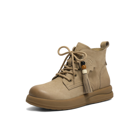 森达马丁靴女2025冬新商场同款流苏厚底休闲短靴XTV01DD5