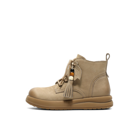 森达马丁靴女2025冬新商场同款流苏厚底休闲短靴XTV01DD5