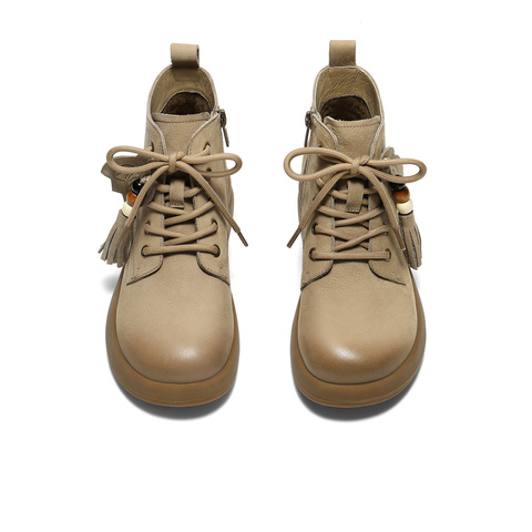 森达马丁靴女2025冬新商场同款流苏厚底休闲短靴XTV01DD5