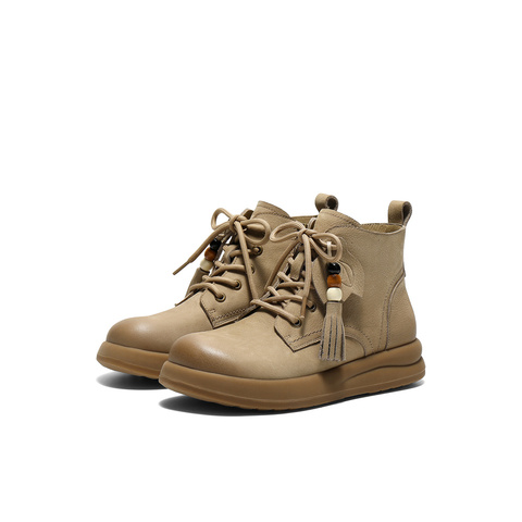 森达马丁靴女2025冬新商场同款流苏厚底休闲短靴XTV01DD5