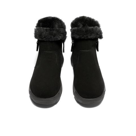 森达雪地靴女2025冬季新款户外保暖毛绒休闲短靴WP058DD5