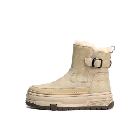 森达雪地靴女2025冬新舒适保暖户外厚底休闲短靴WP060DD5