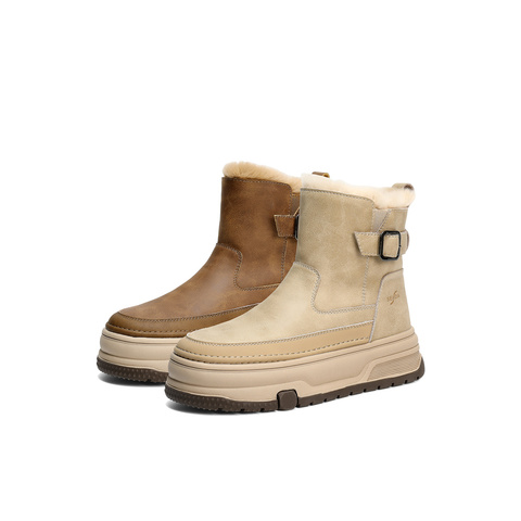 森达雪地靴女2025冬新舒适保暖户外厚底休闲短靴WP060DD5