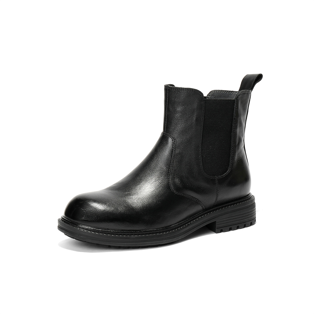 森达切尔西靴女2025冬季新款潮流时尚休闲短皮靴ZTI65DD5