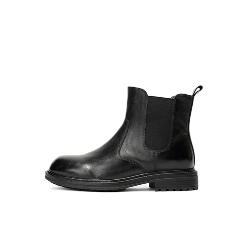 森达切尔西靴女2025冬季新款潮流时尚休闲短皮靴ZTI65DD5