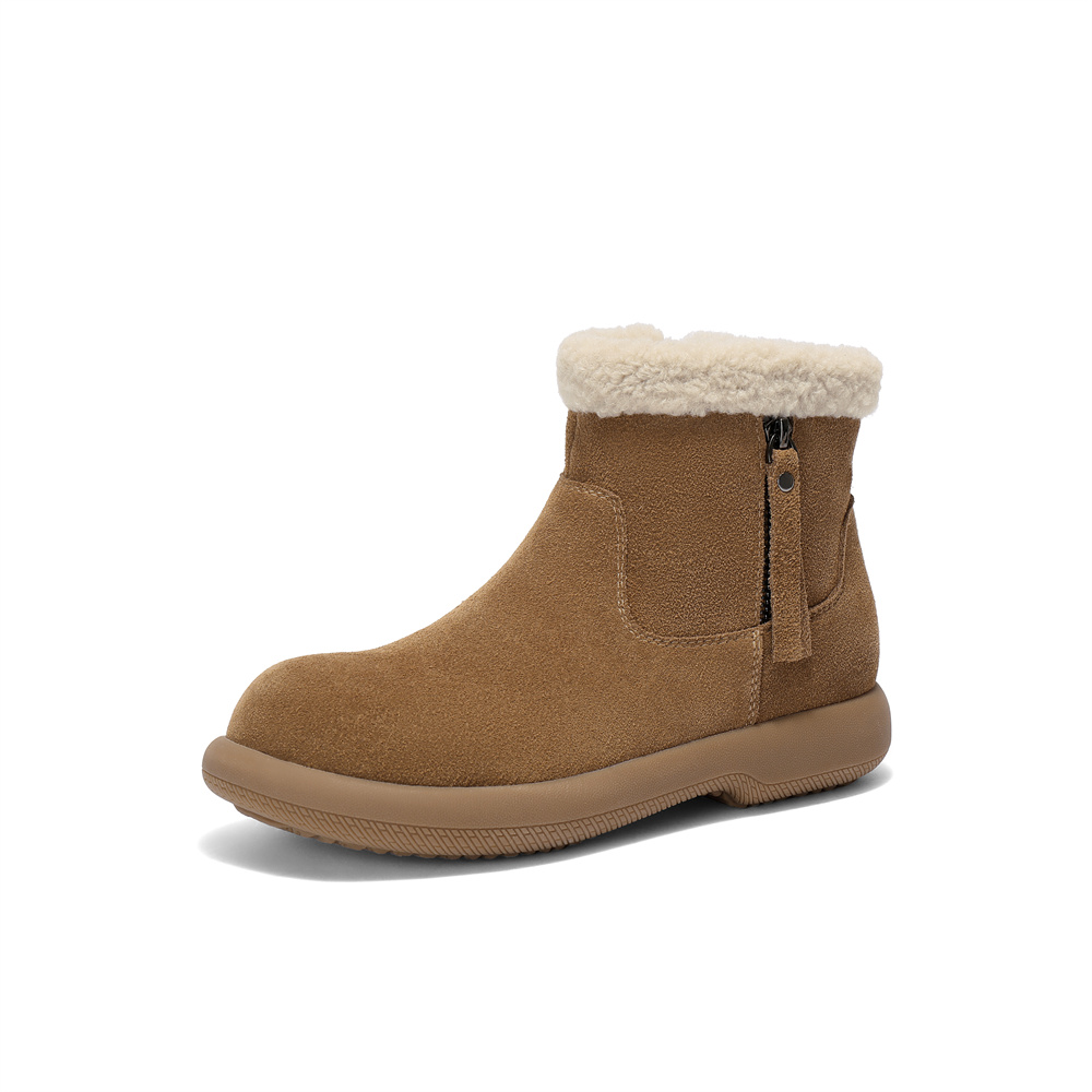 森达雪地靴女2025冬新商场同款舒适保暖户外短靴XSM01DD5