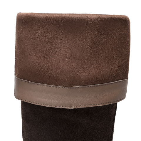 森达骑士靴女2025冬新气质显瘦小金豆粗跟长靴ZTI76DG5