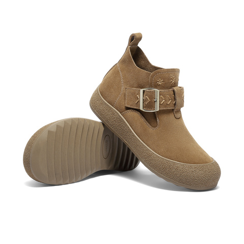 森达休闲靴女2025秋新简约勃肯舒适休闲短靴ZTH70CD5