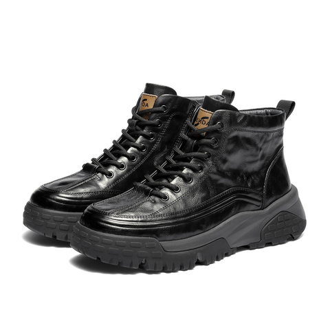 森达马丁靴男2025冬季新款商场同款户外厚底休闲短皮靴DB012DD5