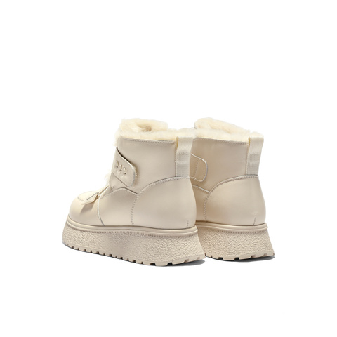 森达雪地靴女2025冬季新款商场同款户外保暖厚底短靴XSP01DD5