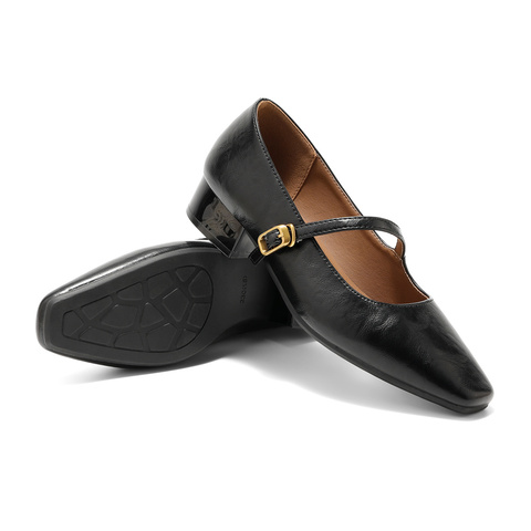 森达玛丽珍鞋女2025秋新时尚通勤粗跟浅口单鞋ZTH58CQ5