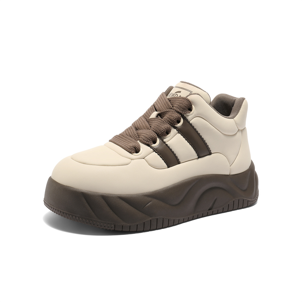 森达板鞋女2025秋新时尚运动面包厚底户外休闲鞋WP054CM5