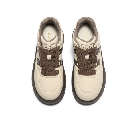 森达板鞋女2025秋新时尚运动面包厚底户外休闲鞋WP054CM5