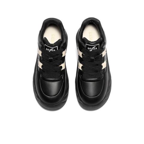 森达板鞋女2025秋新时尚运动面包厚底户外休闲鞋WP054CM5