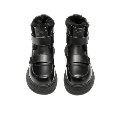 森达雪地靴女2025冬季新款商场同款户外保暖厚底短靴XSP01DD5