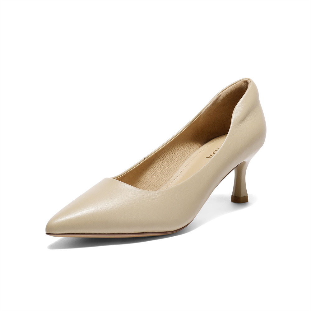 森达高跟鞋女2025春气质宴会尖头细跟浅口单鞋SNS02AQ5