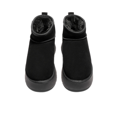 森达雪地靴女2025冬季新款户外保暖毛绒休闲短靴WP058DD5