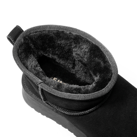 森达雪地靴女2025冬季新款户外保暖毛绒休闲短靴WP058DD5