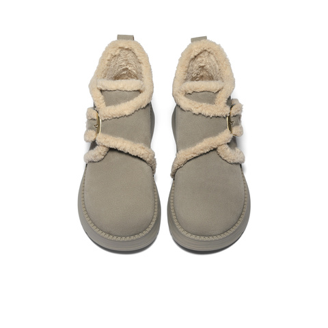 森达雪地靴女2025冬季新款商场同款保暖厚底勃肯短靴XUV01DD5