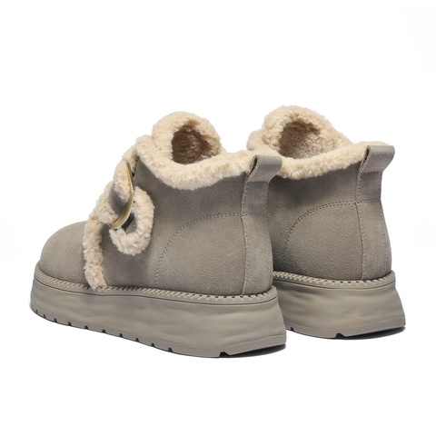 森达雪地靴女2025冬季新款商场同款保暖厚底勃肯短靴XUV01DD5