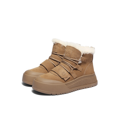 森达雪地靴女2025冬新商场同款户外保暖厚底休闲短靴XUS01DD5