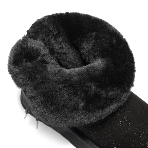 森达雪地靴女2025冬新商场同款户外保暖毛绒短靴XUY01DD5