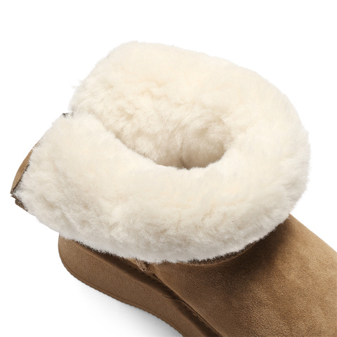 森达雪地靴女2025冬季新款商场同款经典休闲短靴XUX01DD5