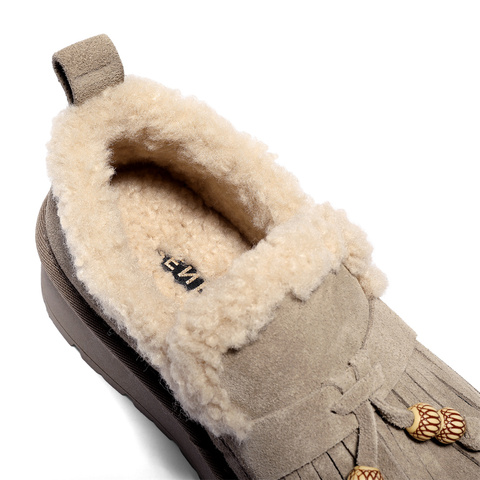 森达毛毛鞋女2025冬季新款商场同款一脚蹬厚底休闲鞋XSJ01DM5