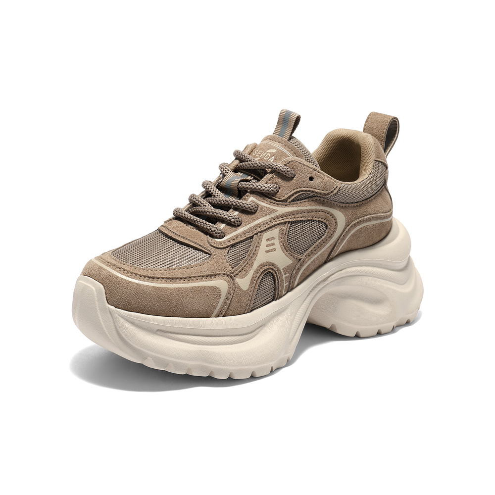 森达网面鞋女2025秋新商场同款拼接厚底休闲老爹鞋XRX01CM5